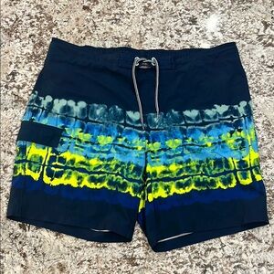 Mens Board Shorts with Sporty Color-Block Design